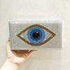 Evil Eye Crystal Evening Bag Clutch FashionWomen Silver/Black Wedding Purses And Handbags Lady Diamond Party Dinner Clutdch Bags