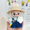 17cm Canvas Clothing, First and Second Generation, Labubu Clothing, Vinyl Doll Decoration, Pendant Clothing, Overalls, Doll Set Hat