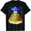 Alien Abduction Egyptian Pyramids Ancient Greeting Salute T-Shirt