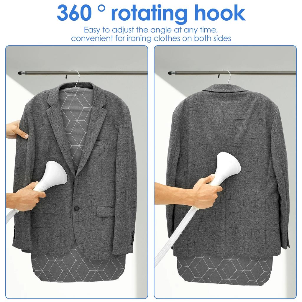 Hanging Ironing Board Portable Foldable Travel Clothes Steamer Board with Ironing Glove Hanging Steamer Pad for Travel and Home