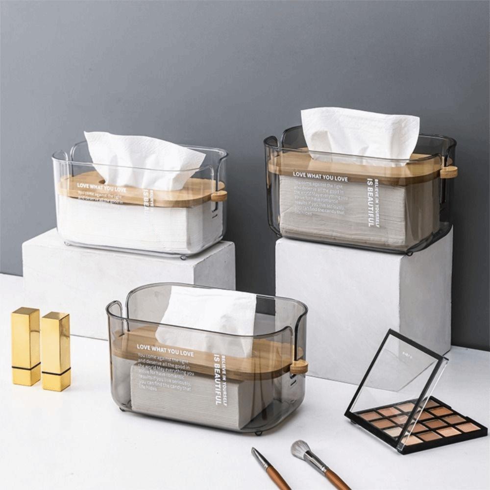 Waterproof Transparent Tissue Box Adjustable Facial Tissue Holder  Home Living Room