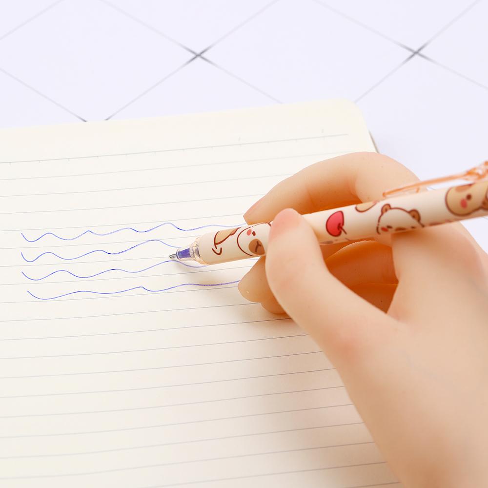 1 Piece Cute Erasable Pen Capybara Gel Pen Press Office Gift School Supplies Stationery Kawaii Funny Pen