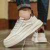 Men's shoes 2025 spring high-end versatile casual men's board shoes leather surface sports thick sole heightening small white tide shoes