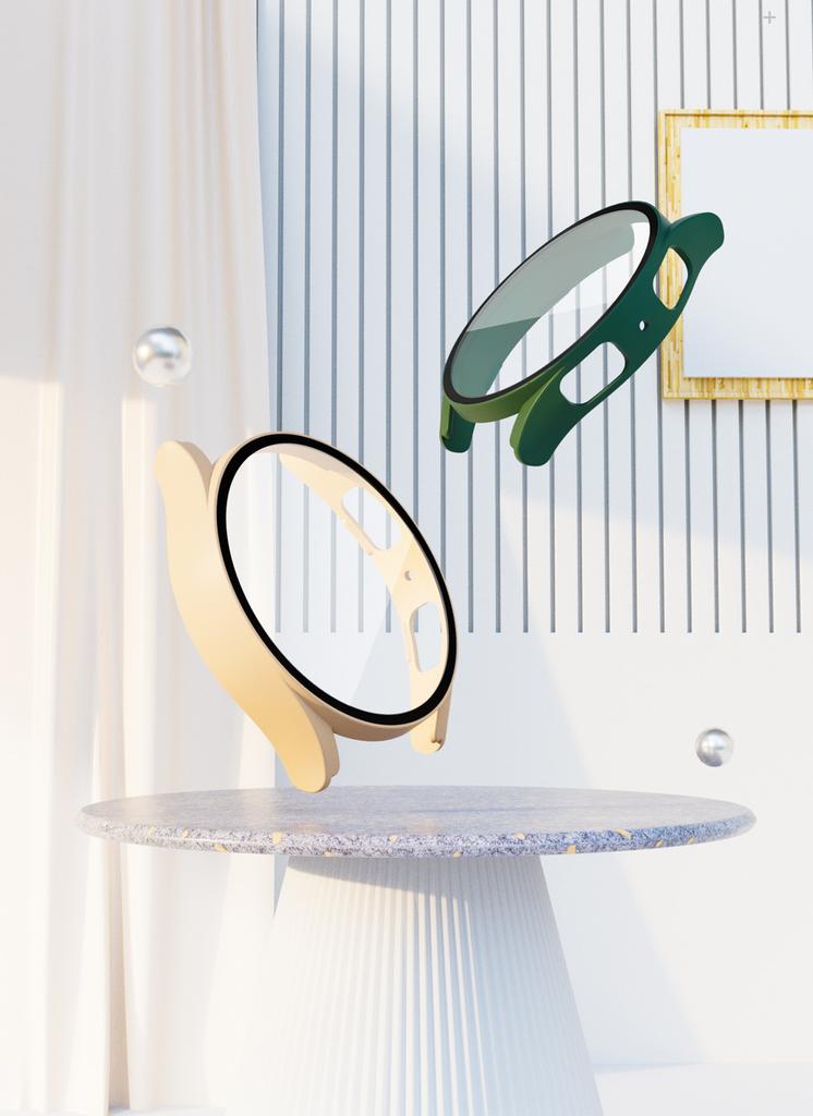 Glass+Case for Samsung Galaxy Watch 6 4 40mm 44mm accessorie PC Bumper Cover All-Around Screen Protector Galaxy watch 5 pro 45mm