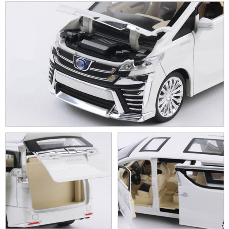 Vellfire MPV-Druckgussauto-Modellspielzeug im Maßstab 1:24, zurückziehbares Spielzeugfahrzeug mit Ton und Licht für Kinder, Kleinkinder, Jungen und Mädchen, Geschenkkollektion