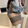 Fashion Stripes Only Beautiful Women Bag Summer New Large Capacity Retro Literary Sweet Shoulder Armpit Handbag