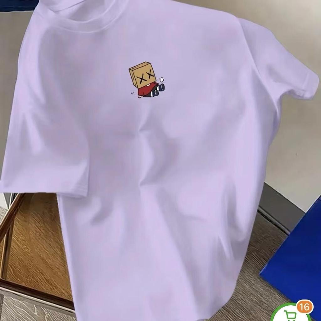 Women's Cartoon Graphic Short-Sleeve Cotton Tee - Trendy, Loose-Fit Summer Top