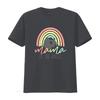 Mama Of An Angel Pastel Rainbow Baby Loss Memorial Print Casual T Shirt Vintage Washed Graphic Fashion Slightly Soft