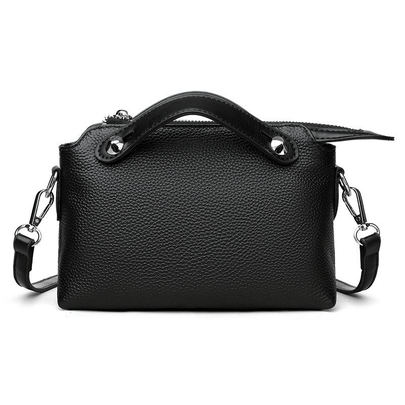 Genuine Leather Handbag, Women's Light Luxury Boston Bag, Shoulder Bag, Elegant Tote Bag, Crossbody Bag