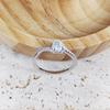 S925 Sterling Silver 50-Point Twisted Moissanite Ring with Four-Prong Setting