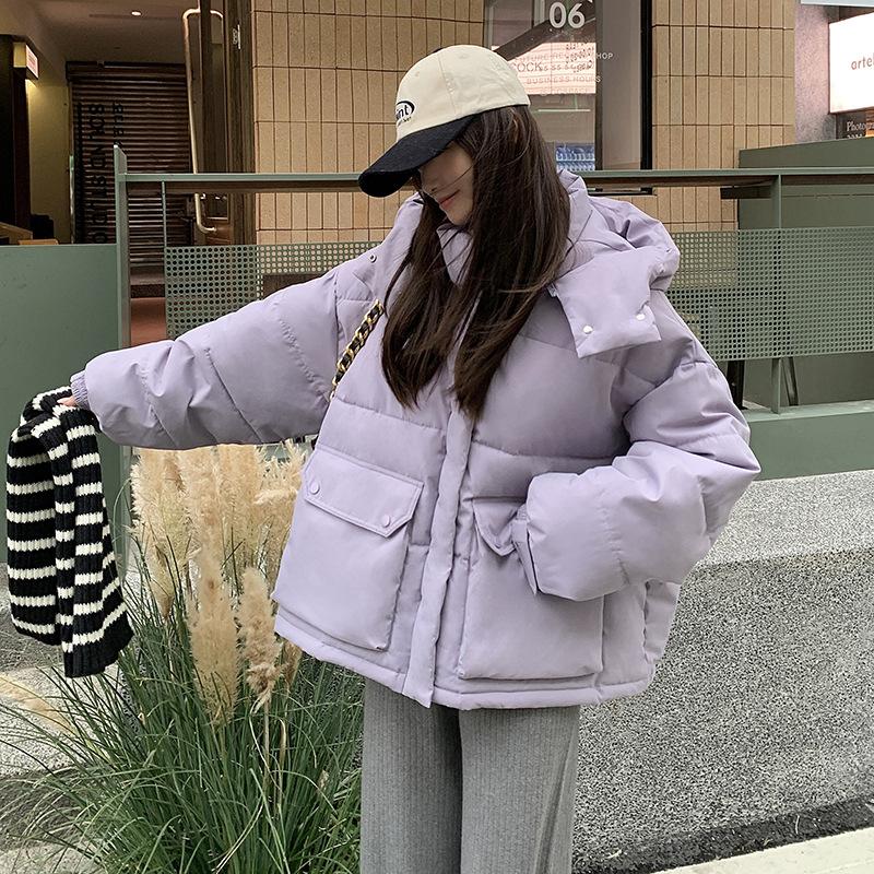 

Женское осеннее и зимнее пальто с утолщенным капюшоном, модная короткая свободная женская тонкая теплая куртка с большими карманами, 5 цветов