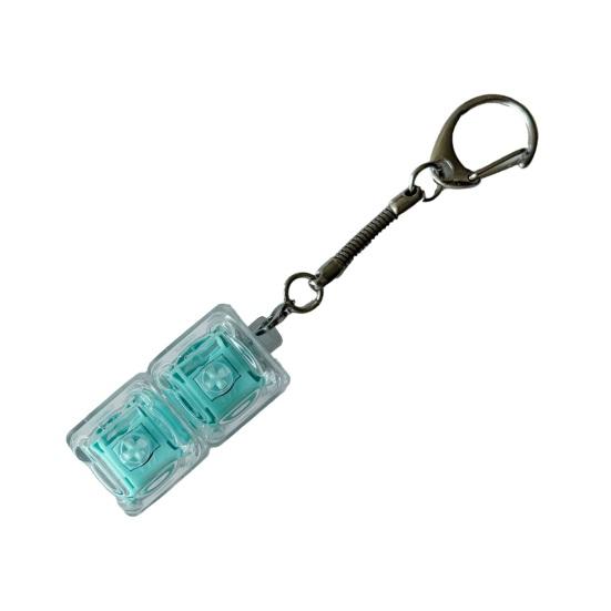 Keyboard Fidget Toy 2-in-1 Keyboard Decompression Button Finger Clicker Toy 2-Keys Fidget Keychain Work Travel Stress Relief Desk Toy