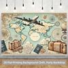 1 piece of 2D background fabric  travel-themed vintage suitcase passport background fabric  no power required