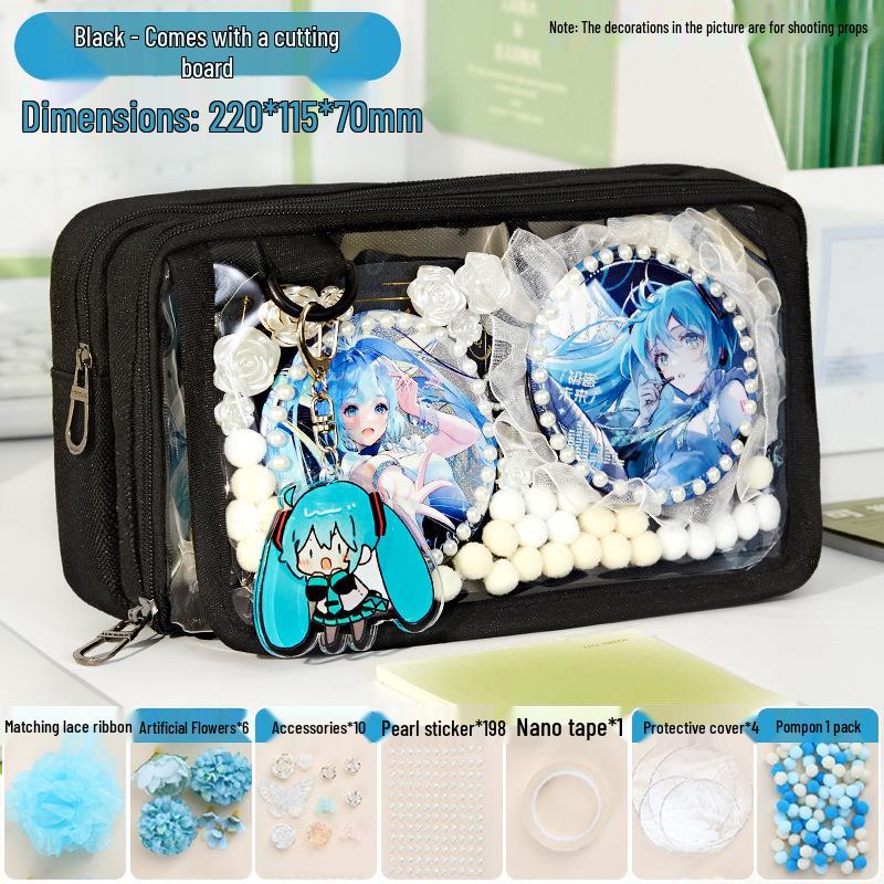 Large-Capacity Transparent Pencil Case for Girls - Souvenir Set