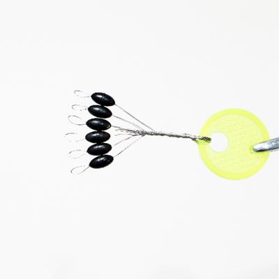 120 τεμάχια 20 συσκευασίες Space Bean Rubber Sea Carp Fishing Black Rubber Oval