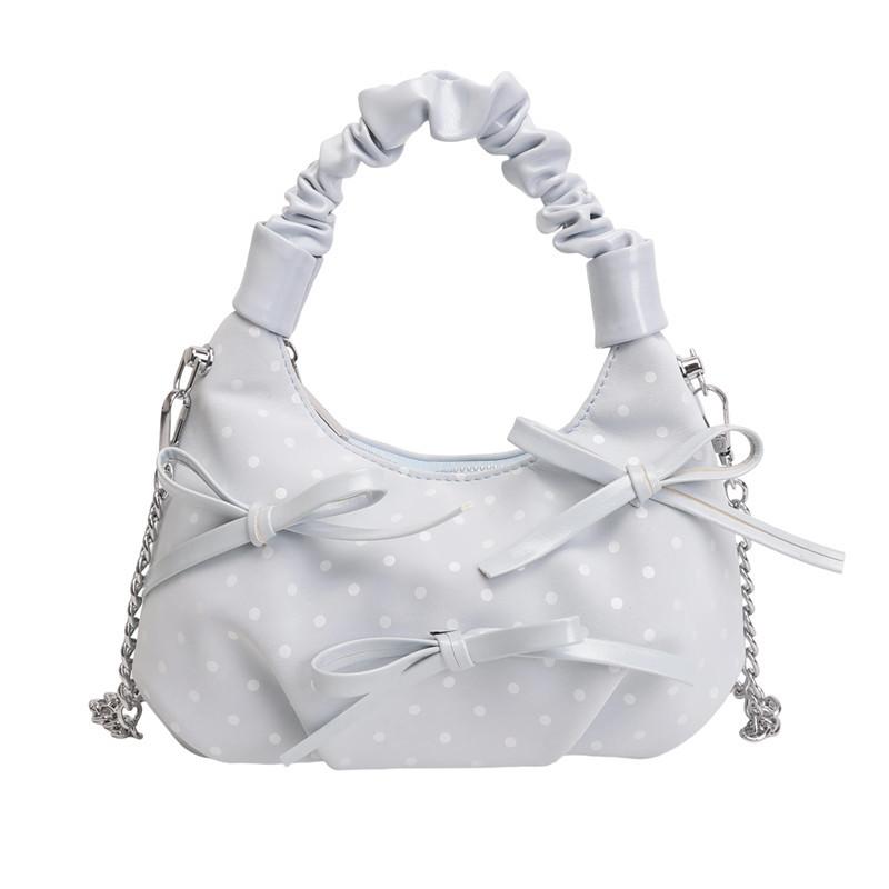 Korean version bow polka dot bag women's new fashionable foreign style chain bag small fresh mini messenger bag