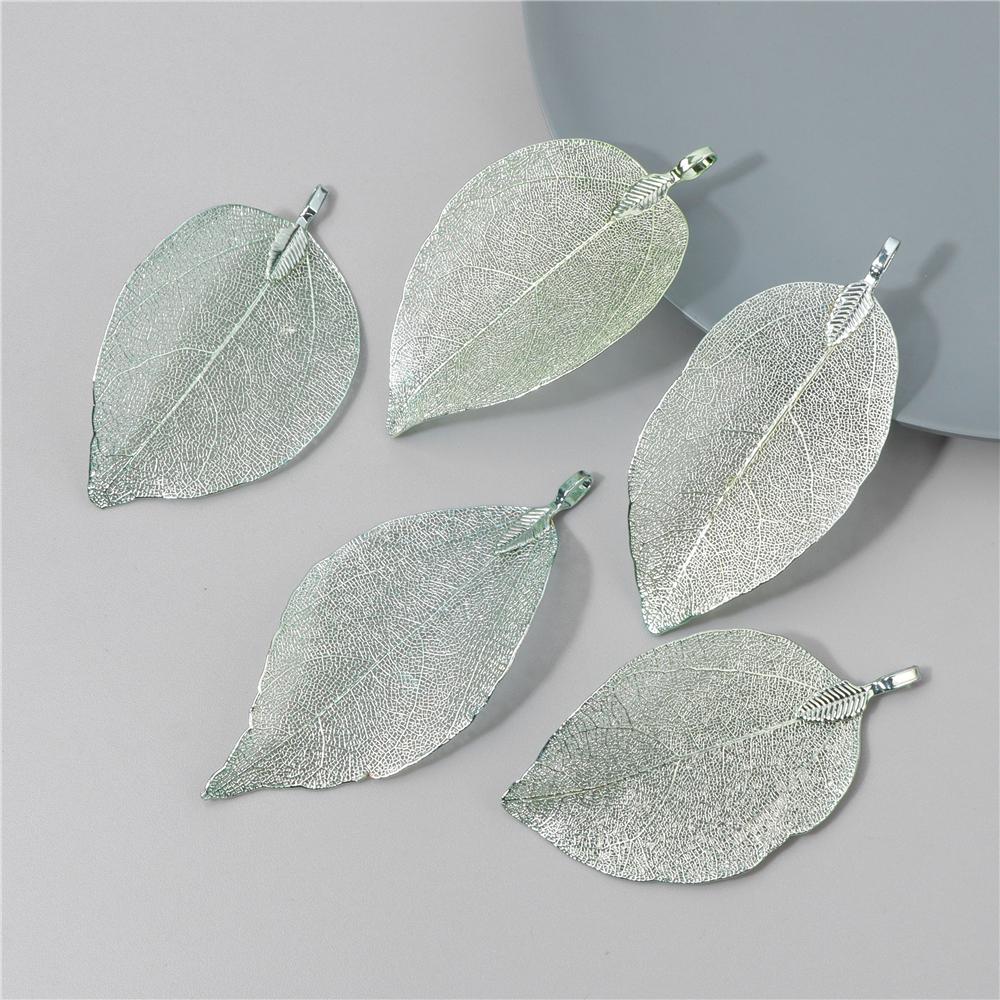 5pcs Fashion New Leaves Metal Pendants Unique Sweater Leaf Vein Pendant DIY Necklace Earring Accessory Fine Jewelry Handmade