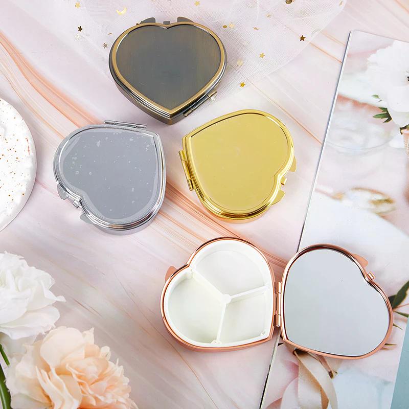 3 Grid Metal Heart-shaped Pill Boxes Medicine Organizer Container Medicine Case Pill Candy Box Pill Storage Pill Box