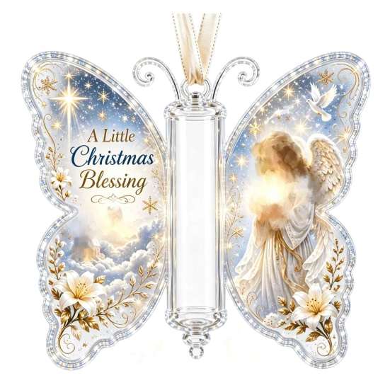 Weihnachtsbaum-Hänge-Dekoration Bargeld-Geschenk-Schmuckstück, Acryl-Schmetterling Geldhalter mit Eingebaut?in Ornament für durchsichtiges Fach, Weihnachtsbaum,