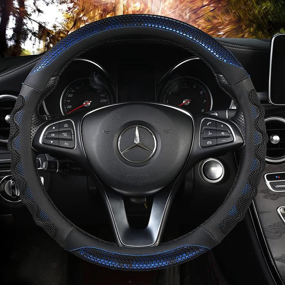 SEKIDAR Steering Wheel Cover for Compact and Standard Protective Steering Wheel Custom Interior Suitable for Blue Cars, Cars, Stylish, Anti-Slip,