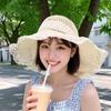 Straw UV Sun Wide Large Lace Sun Protection [NAMEOF] Women's Hat, Protection, Hat, Face-Slimming Effect, Brim, Spring/Summer, Size, Ribbon, Foldable,
