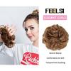 Lockiger Chignon für Damen mit elastischem Gummiband, synthetischer Haargummi, Wickelhaar, unordentlicher Dutt