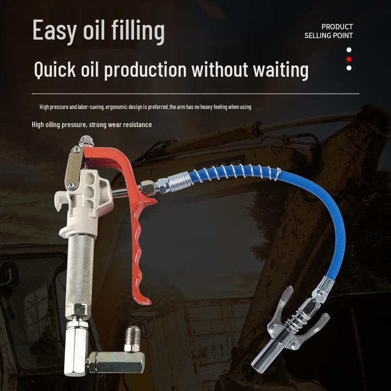 High-Pressure Pneumatic & Electric Grease Gun Set with Universal Nozzle and Oiler Accessories