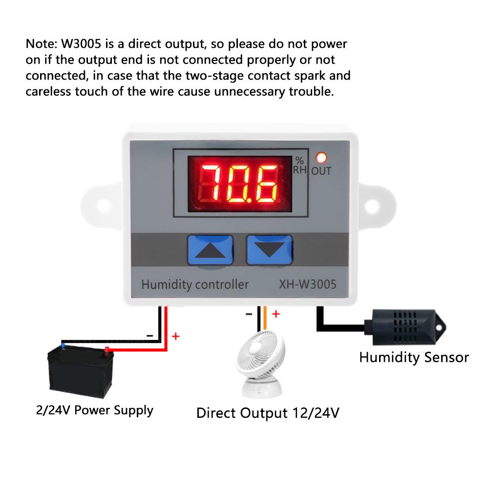 Digital Hygrometer Hygrometer Controller XH-W3005 Digital Hygrometer  Controller Humidity Sensor 0~99%RH 12V/24V/220V