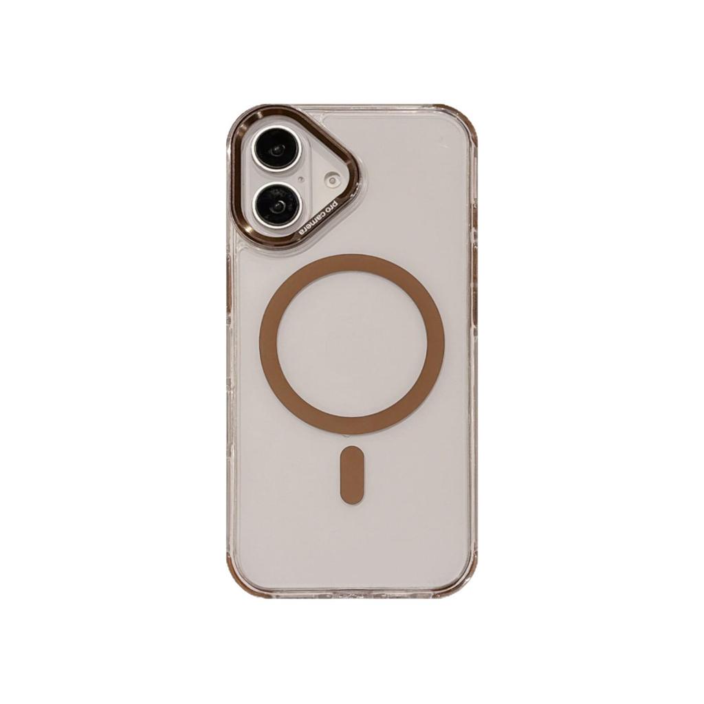 Crystal Color Magnetic Phone Case for Apple 17 Pro Max with Trendy Metal Lens Frame and Large Hole