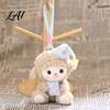 Cute Animal Pendant for Backpack Goodnight Sheep Plush Keychain Sleepy Lamb Stuffed Toy with Nightcap Nursery Decor Hanging Soft Fluffy Bag