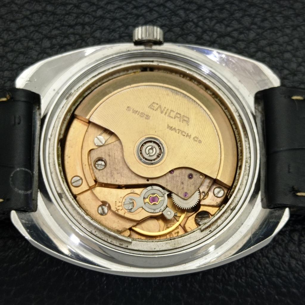 Gebrauchte automatische Herrenuhr Enicar Star Jewels 167 mit weißem Zifferblatt, Schweizer Uhrwerk, A432163-2