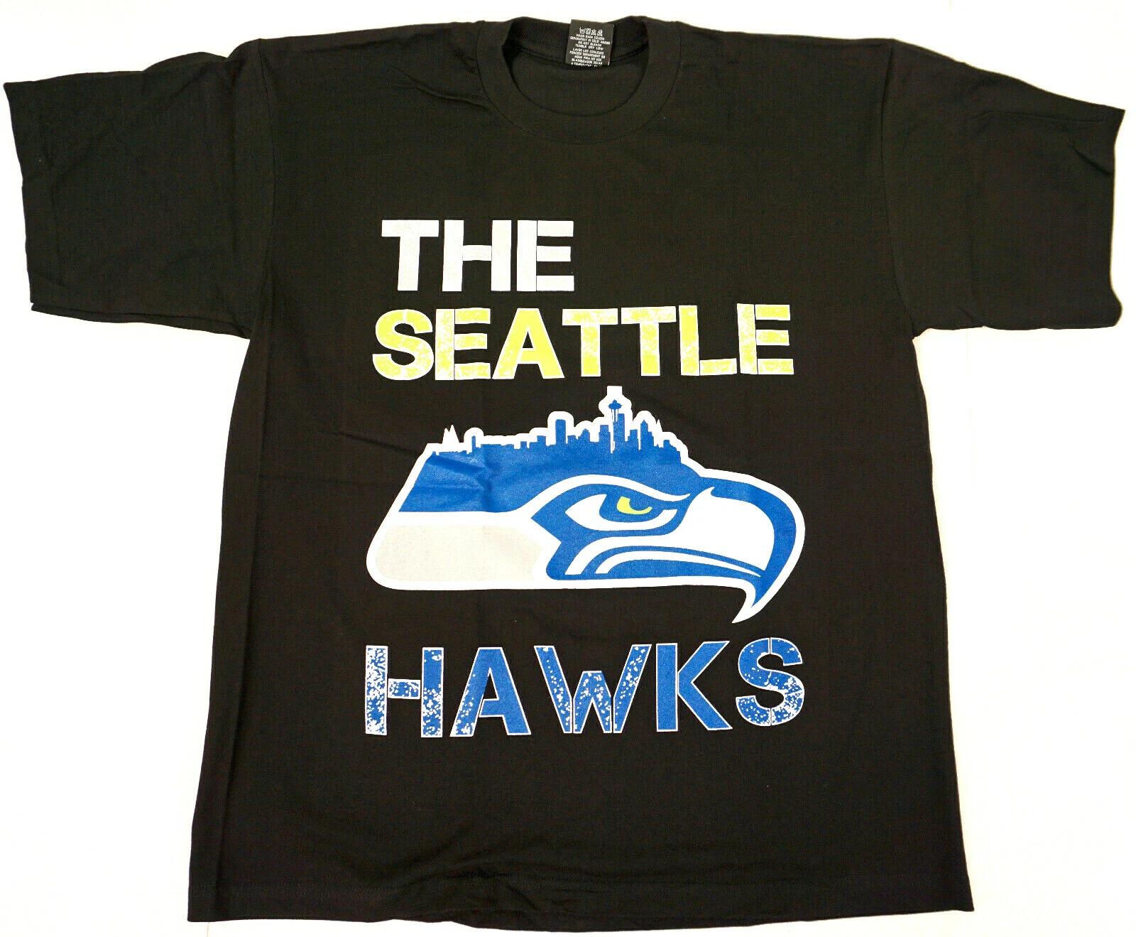 SEATTLE T-shirt SEAHAWKS Football Tee Men s XL Black New 4XL