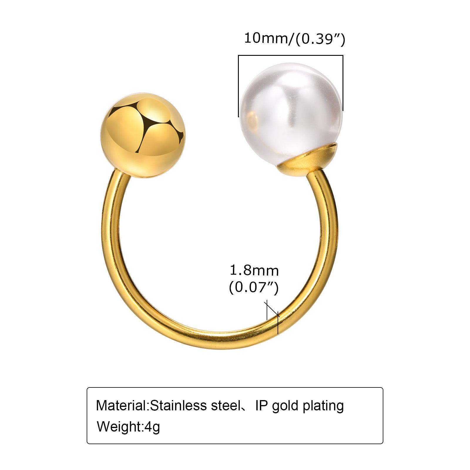

Waterproof Double Ball Open Ring for Women, Asymmetric Wrap Open Adjustable Ring, Stainless Steel Girlfriend Jewelry Gifts
