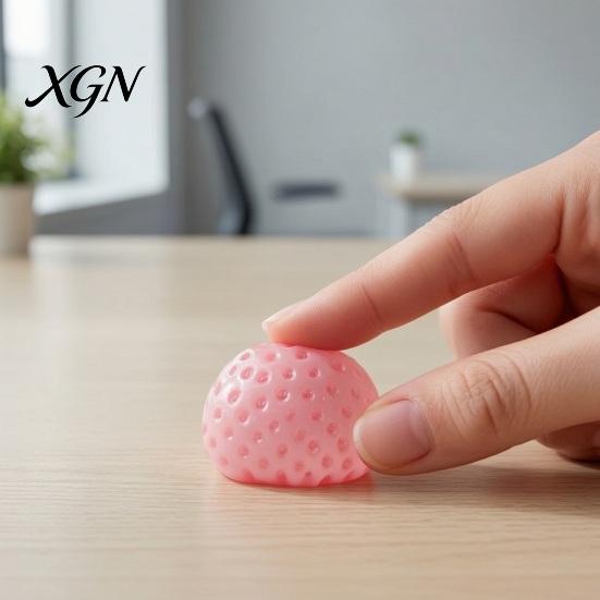Soft Elastic Stress Reliever Strawberry Squeeze Toy, Relief Ball for Adults TPR Fruit Toy Fidget Portable Focus Enhancer Party Favors Christmas