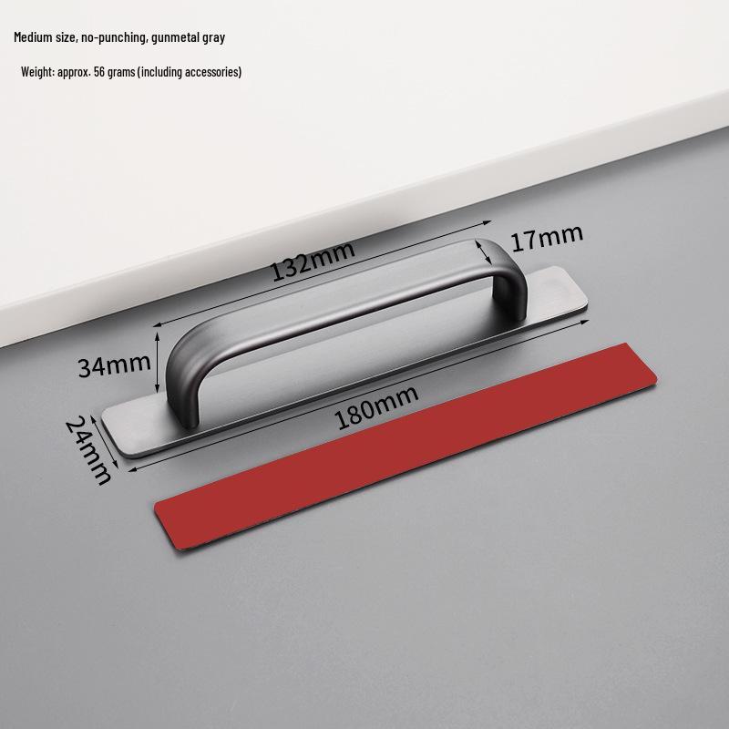 Aluminum Alloy No-Drill Handle for Glass, Wood, or Wardrobe Doors and Windows