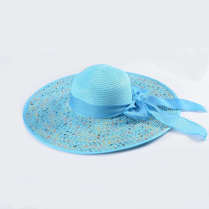 Summer Big-brimmed Beach Hat, Children's Bow, Seaside Vacation Sunscreen Visor, Hot-selling Foldable Straw Hat