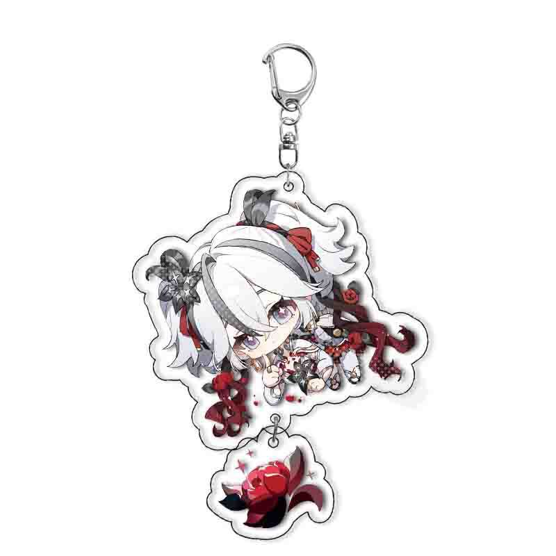 

Wuthering Waves Animation Acrylic Key Ring Scar Kakaro Rover Jinhsi Changli Innovative Double Sided Pendant Keyring Game Peripherals