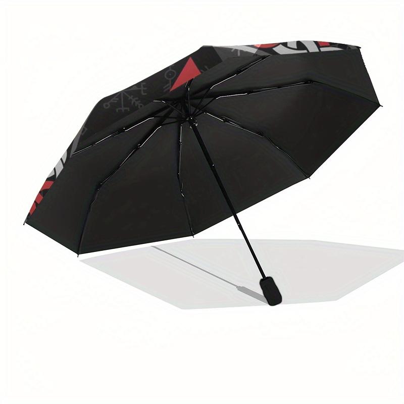Valknut Norse Symbol - Viking Triangle Umbrella, Portable 3-Fold Umbrella for Men & Women,Ha