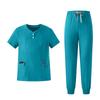 Women's Uniform Set Quick-Dry Color Short Sleeve Top and Pant with Pockets for Nurses and Caregivers