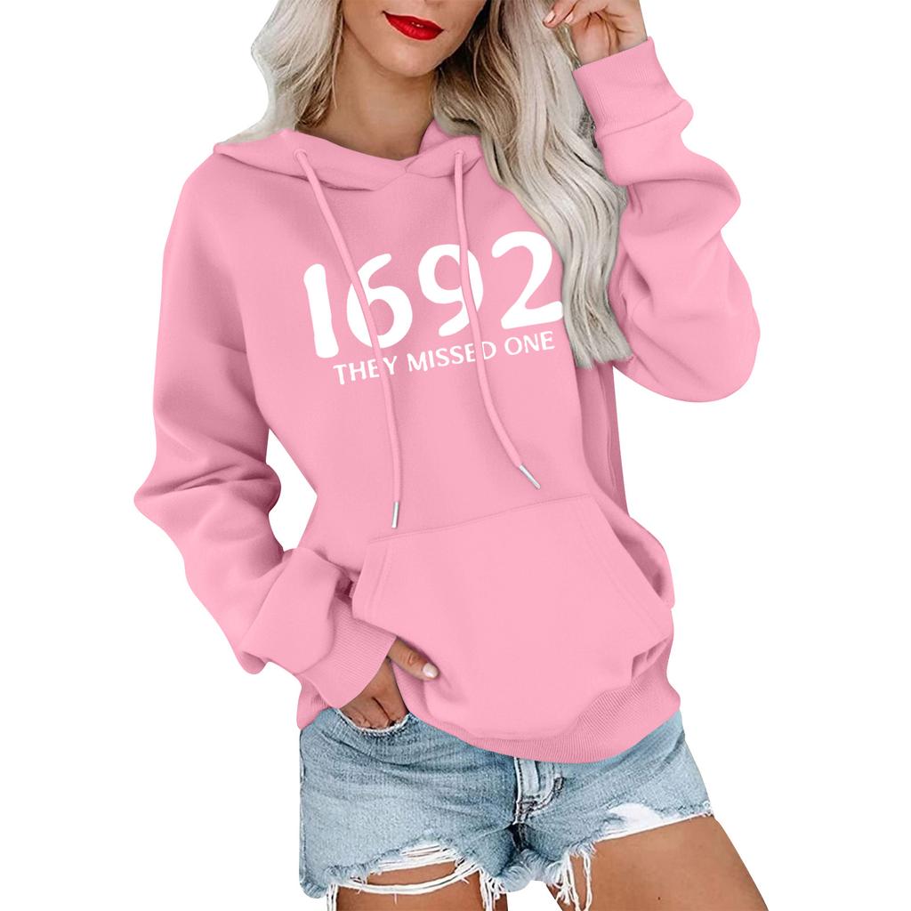 Women's Fashionable, Casual, Comfortable Round-neck, Hooded, Long-sleeved, Witch-print Warm Sweater
