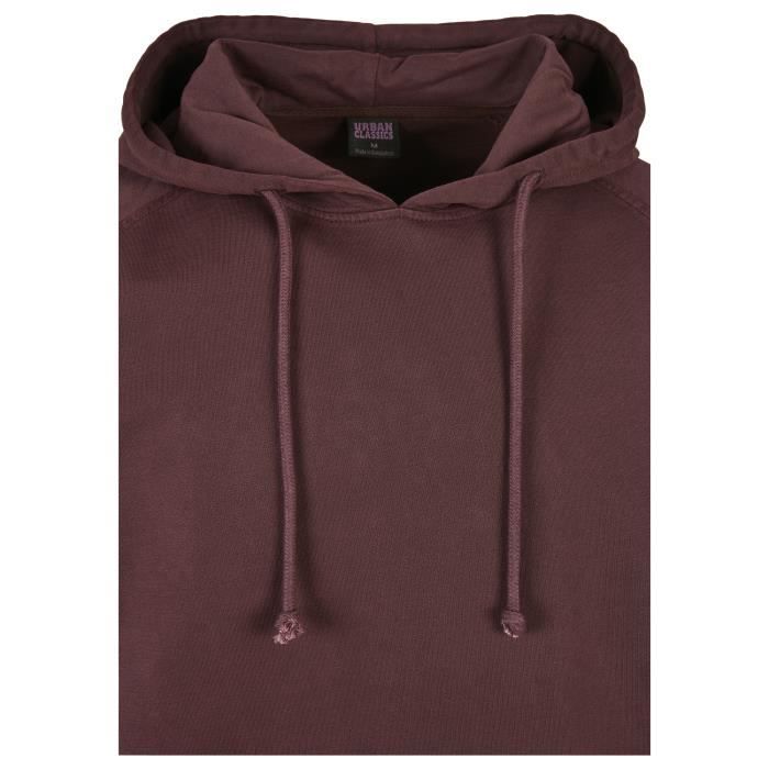 Sweatshirt - Urban Classics - overdyed - Bordeaux - Col capuche - Manches longues