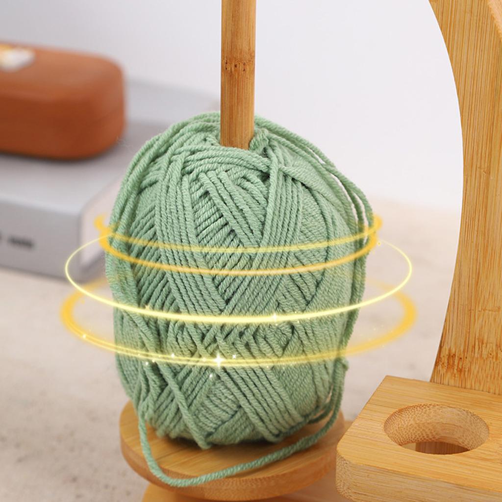 Woodens Yarn Stand With Rotatable Base For Home Knitting Tool Natural Woods