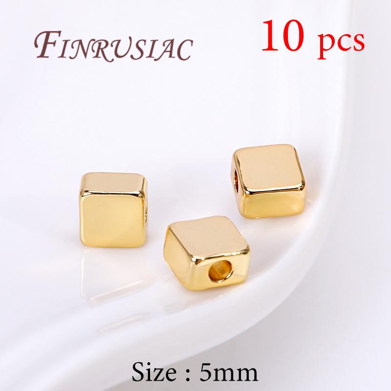 Spacer Beads 18K Real Gold Plated Separator For Beads DIY Bracelets Accessories Bead For Needlework Necklaces Jewelry Findings