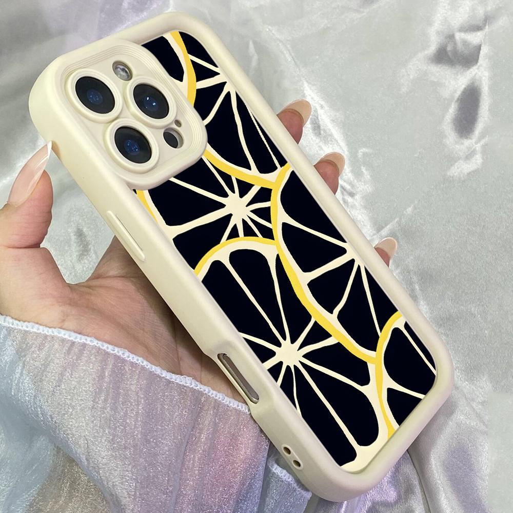 JT83 Black Lemon Illustration for iPhone 17 16 15 Pro Max Samsung S26 S25 S24 Ultra A17 A16 A07 A56 Xiaomi 15T Redmi Note14 Pro Soft 15c TPU Case
