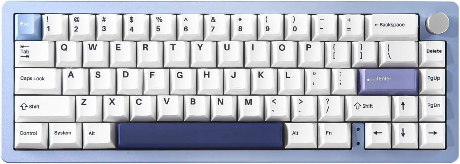 

YUNZII AL66 Wireless Mechanical Keyboard Wireless 65% Aluminum Gaming Keyboard with Knob Bluetooth2.4GWired Hot Swap Compatible Gasket Equipped with