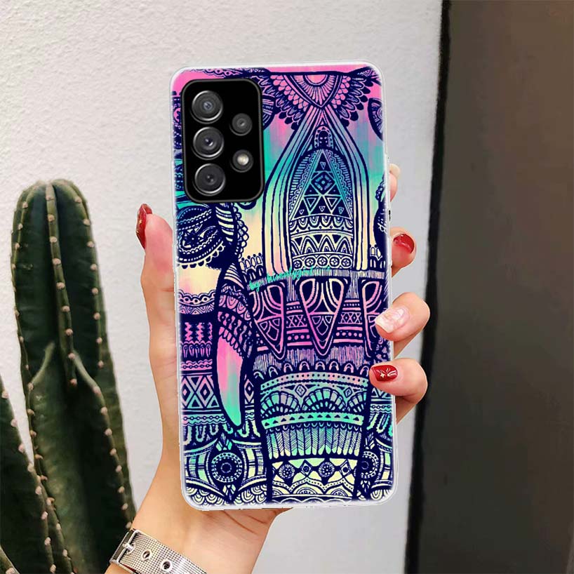 Elephant Mandala Aztec For Samsung Galaxy A16 A15 A14 A13 A56 A55 A54 A53 Phone Case A36 A35 A34 A33 A26 A25 A24 A23 A05S A04S A