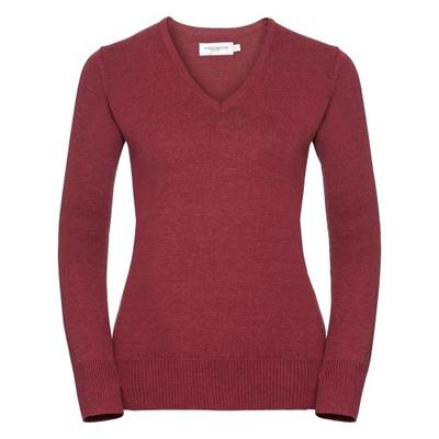 Collection Ladies/Womens V-Neck Knitted Pullover Sweatshirt