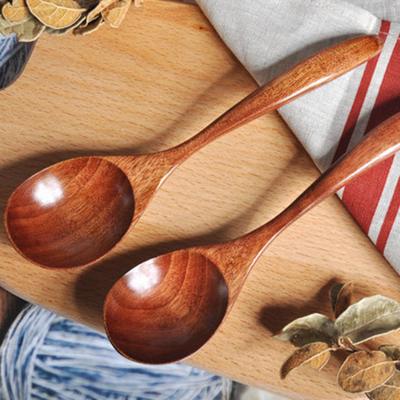 Wooden Spoon Stylish Exquisite Sturdy Long Handle Eco-friendly Dinner Spoon for Home