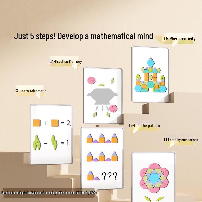 Meile Childhood Magnetic Geometric Blocks - 250 Piece Set for Kids' Shape Recognition and Kindergarten Puzzles