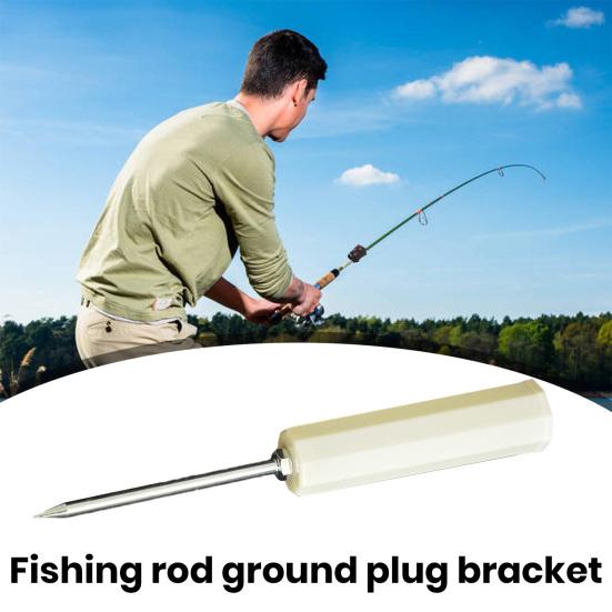 Fishing Rod Holder Sharp Tip Rotatable High Strength Hold Fishing Rod Metal Fishing Rod Turret Ground Insert Outdoor Fishing